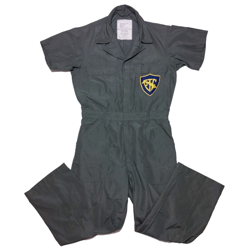 Vintage US Navy Guantanamo Bay Naval Base Cuba Coveralls Uniform Green 40 Small
